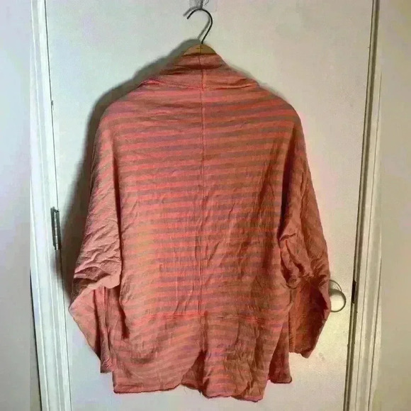 Fresh Produce women’s open cardigan sweater striped tan coral one size made USA - Picture 7 of 10